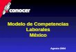 Modelo de Competencias Laborales México México Agosto 2004