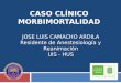 CASO CLÍNICO MORBIMORTALIDAD JOSE LUIS CAMACHO ARDILA Residente de Anestesiología y Reanimación UIS - HUS