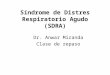 Síndrome de Distres Respiratorio Agudo (SDRA) Dr. Anwar Miranda Clase de repaso