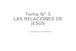Tema N° 5 LAS RELACIONES DE JESÚS 5.1 Relación con los discípulos