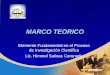 MARCO TEORICO Elemento Fundamental en el Proceso de Investigación Científica Lic. Himmel Salinas Coronado
