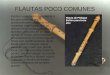 FLAUTAS POCO COMUNES Existen variedades de la flauta a las que estamos poco acostumbrados. Algunas son variantes regionales, que se utilizan en la música