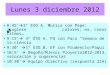 Lunes 3 diciembre 2012 8:45’  3º ESO A, Música con Pepe: ¿sugiere colores, ea, crear ritmos… 9:15’  4º ESO A, FQ con Paco “Semana de la ciencia” 9:30’