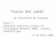 Teoría del cable La constante de espacio 19 de marzo 2009  Fisiologia General 2009, Clases, CableIII.ppt