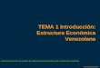 Prof. Ernesto Moreno TEMA 1 Introducción: Estructura Económica Venezolana Como Introducción al estudio de estructuras de mercado para el curso de economía