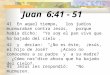 Juan 6:41 - 51 41 En aquel tiempo, los judíos murmuraban contra Jesús, porque había dicho: “Yo soy el pan vivo que ha bajado del cielo”, 42 y decían: “¿No
