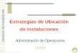 Ubicación de Instalaciones Estrategias de Ubicación de Instalaciones © Operations Planning de México d.r. Administración de Operaciones UNAM