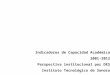 Indicadores de Capacidad Académica 2001-2012 Perspectiva institucional por DES Instituto Tecnológico de Sonora
