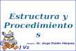 Estructura y Procedimientos Dr. Jorge Rubén Vázquez Docente: