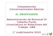 C.C.B. Competencias Conversacionales Básicas EL OBSERVADOR Administración de Personal III Cátedra Punte Licenciatura en Relaciones del Trabajo UBA 1° cuatrimestre