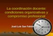 La coordinación docente: condiciones organizativas y compromiso profesional José Luis San Fabián Maroto