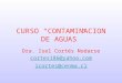 CURSO “CONTAMINACION DE AGUAS” Dra. Isel Cortés Nodarse cortes186@yahoo.com icortes@cenma.cl
