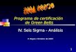 1 Programa de certificación de Green Belts IV. Seis Sigma - Análisis P. Reyes / Octubre de 2007