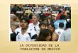 LA DIVERSIDAD DE LA POBLACION EN MEXICO ESCUELA PRIMARIA ESTATAL 15 DE SEPTIEMBRE PROFR. MARCIAL ABRAHM PERALTA CORTES