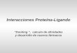 Interacciones Proteína-Ligando “Docking “, calculo de afinidades y desarrollo de nuevos fármacos