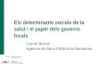 Els determinants socials de la salut i el paper dels governs locals Carme Borrell Agència de Salut Pública de Barcelona