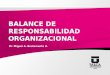 BALANCE DE RESPONSABILIDAD ORGANIZACIONAL Dr. Miguel A. Bustamante U