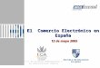 El Comercio Electrónico en España 12 de mayo 2005 E.U. De Estudios Empresariales y de Administración Pública