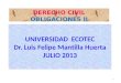 1 UNIVERSIDAD ECOTEC Dr. Luis Felipe Mantilla Huerta JULIO 2013 DERECHO CIVIL OBLIGACIONES II 1