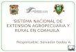 SISTEMA NACIONAL DE EXTENSION AGROPECUARIA Y RURAL EN COAHUILA Responsable: Salvador Godoy A