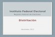 Instituto Federal Electoral Registro Federal de Electores Distritación Noviembre, 2012