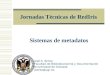 Jornadas Técnicas de RedIris Sistemas de metadatos José A. Senso Facultad de Biblioteconomía y Documentación Universidad de Granada jsenso@ugr.es
