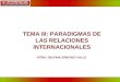 1 TEMA III: PARADIGMAS DE LAS RELACIONES INTERNACIONALES MTRA. DELFINA SÁNCHEZ VALLE