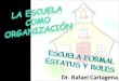 Dr. Rafael Cartagena. Cada organización se compone de combinaciones interrelacionadas de los estatus o posiciones que los miembros ocupan