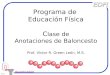 ene 01 Programa de Educación Física C lase de Anotaciones de Baloncesto Prof. Víctor R. Green León, M.S