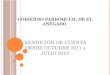 GOBIERNO PARROQUIAL DE EL ANEGADO RENDICIÓN DE CUENTA DESDE OCTUBRE 2011 a JULIO 2012