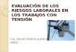 EVALUACIÓN DE LOS RIESGOS LABORALES EN LOS TRABAJOS CON TENSIÓN Ing. Darwin Padilla Gutiérrez PERÚ