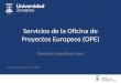 Servicios de la Oficina de Proyectos Europeos (OPE) Oswaldo Somolinos Sanz Zaragoza, 30 de junio de 2015