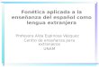 Fonética aplicada a la enseñanza del español como lengua extranjera Profesora Aída Espinosa Vázquez Centro de enseñanza para extranjeros UNAM