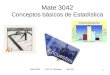 Mate 3042 Conceptos básicos de Estadística 1 Mate 3042 Prof. M. Santiago abril 09