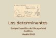 Los determinantes Equipo Específico de Discapacidad Auditiva. Madrid 2015