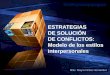 LOGO “ Add your company slogan ” ESTRATEGIAS DE SOLUCIÓN DE CONFLICTOS: Modelo de los estilos interpersonales MSc. Mayra Ordaz Hernández