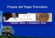 PORQUE HUELE A EVANGELIO PURO Frases del Papa Francisco