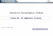 Gerencia Estratégica Global Ing : Victor León BIENVENIDOS Clase 04. El Ambiente Interno