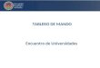TABLERO DE MANDO Encuentro de Universidades. Introducción El nuevo tablero de mando de la UTP integra el Plan de Desarrollo Institucional 2008 -2019 y