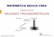MATEMÁTICA BÁSICA CERO Sesión N°13 RAZONES TRIGONOMÉTRICAS Departamento de Ciencias
