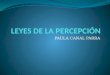PAULA CANAL PARRA. Leyes de la percepción Figura y fondo -Orientación -Tamaño relativo -Áreas envolventes y envueltas -Densidad de energía perceptiva