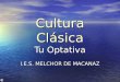 Cultura Clásica Tu Optativa I.E.S. MELCHOR DE MACANAZ
