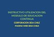 INSTRUCTIVO UTILIZACION DEL MODULO DE EDUCACION CONTINUA CORPORACION SIDA CHILE PAGINA WEB SIDA CHILE