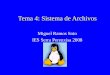 Tema 4: Sistema de Archivos Miguel Ramos Soto IES Serra Perenxisa 2008