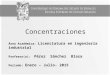Concentraciones Área Académica: Licenciatura en ingeniería industrial Profesor(a): Pérez Sánchez Blasa Periodo: Enero – Julio- 2015