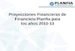 Proyecciones Financieras de Financiera Planfía para los años 2010-13
