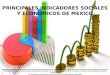 PRINCIPALES INDICADORES SOCIALES Y ECONOMICOS DE MEXICO CONCEPTO DE INDICADOR: UN INDICADOR ES UN INSTRUMENTO QUE SIRVE PARA MEDIR, PESAR Y ESTIMAR SUSTANCIAS
