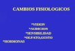 CAMBIOS FISIOLOGICOS *VISION *AUDICION *SENSIBILIDAD *OLFATO,GUSTO *HORMONAS Dr. Miguel Angel Acanfora 2002