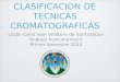 CLASIFICACION DE TECNICAS CROMATOGRAFICAS Licda. Carol Ivon Villatoro de Santisteban Análisis Instrumental II Primer Semestre 2014