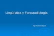 Lingüística y Fonoaudiología Flgo. Roberto Rojas S
